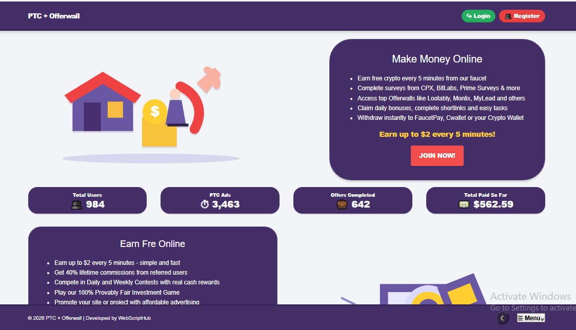 WebSite PTC Offerwall